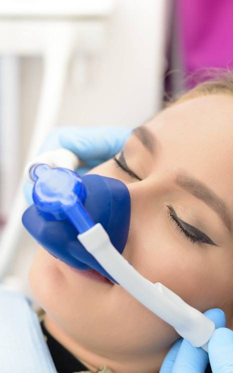 Patient receiving nitrous oxide dental sedation in Burien