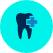 Animated tooth with medical cross