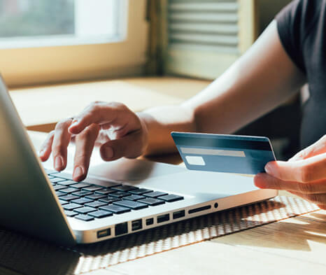 woman using a credit card